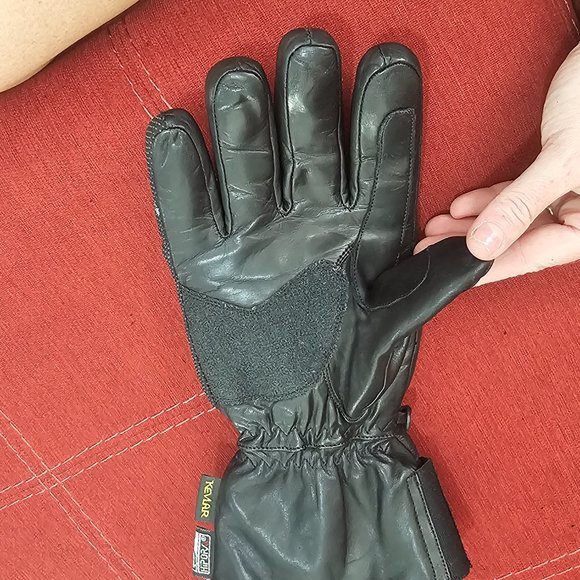 Motorcycle Mens Kevlar Gloves Genuine Leather "Bikers Club" Brand EUC Thinsulate - Picture 12 of 16